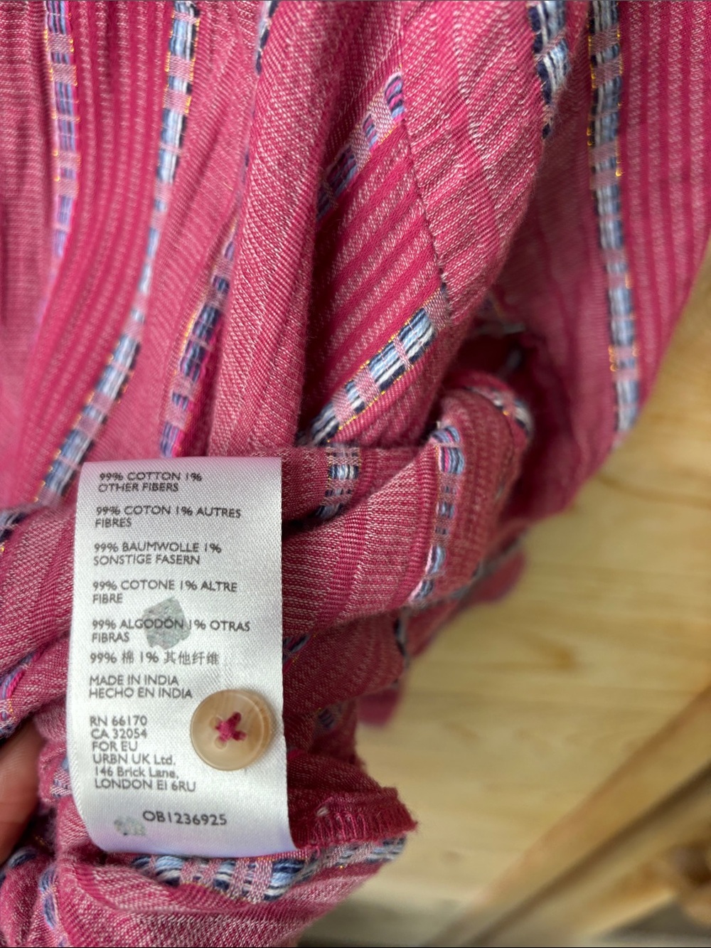 Anthropologie Pilcro The Bo Boyfriend Metallic Stripe Button Down Shirt XS Pink - Picture 11 of 12